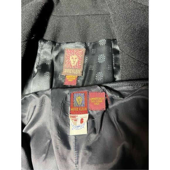 Anne Klein Vintage Heavy Wool Business Suit, Blazer, Pants Black Small - Picture 7 of 7